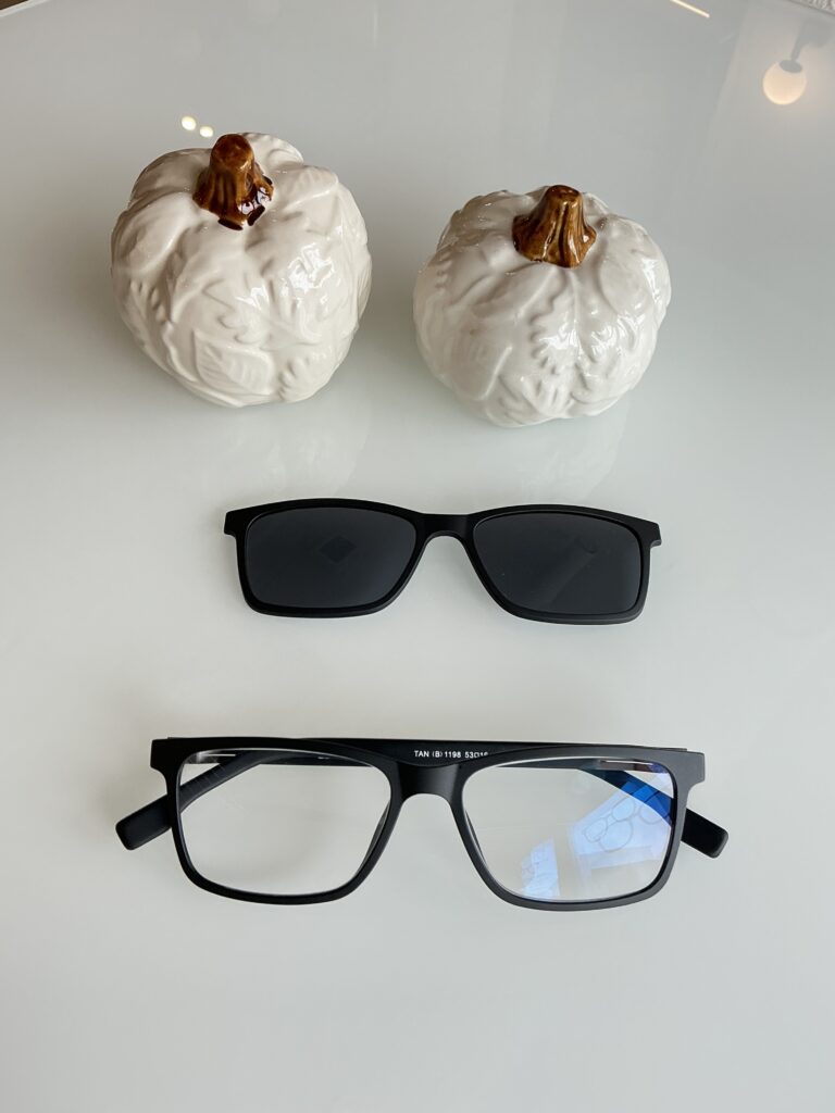 Klasyczne okulary męskie z nakładką kolorze szarym - praca optyk Niepolomice